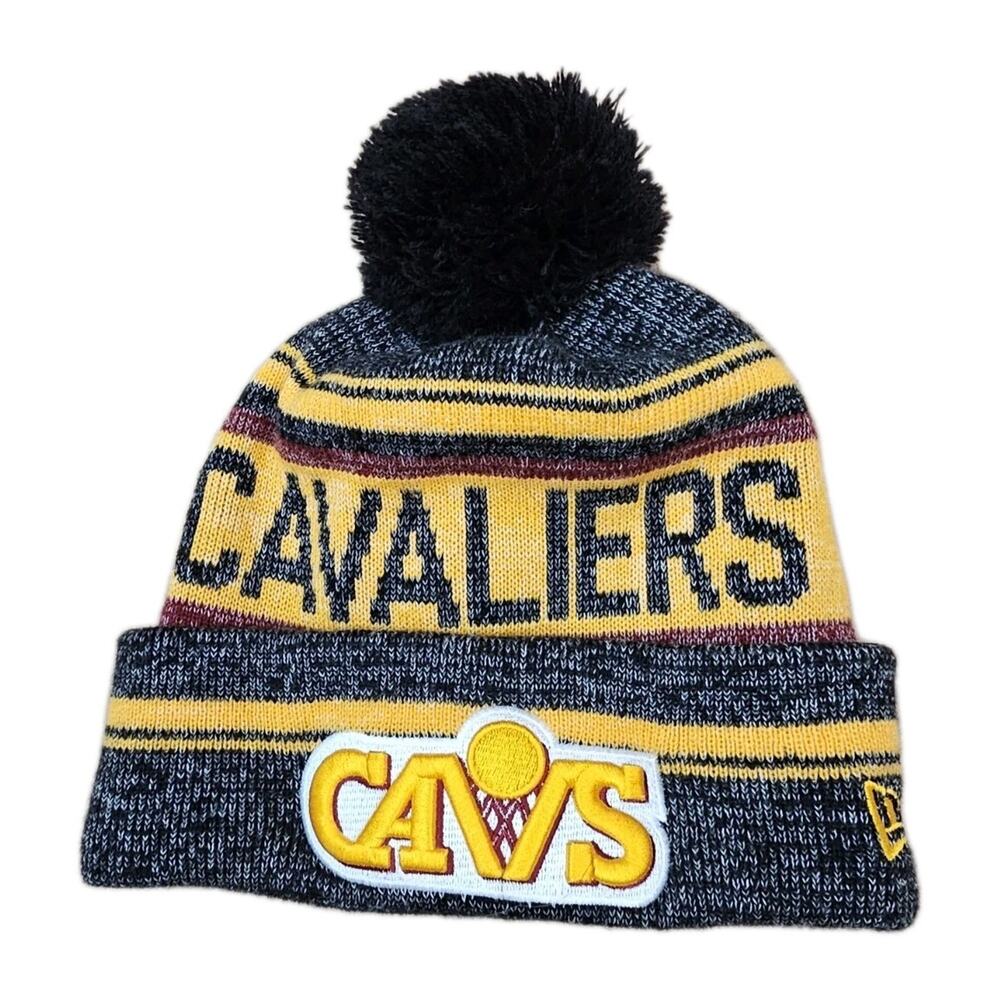 Cleveland Cavaliers logo knit type cap hat pom pom NBA Adult average
